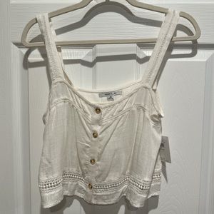 O’Neil cropped white tank top